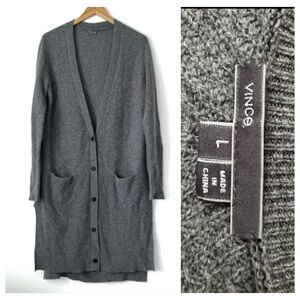VINCE 100% Cashmere Knit Long Cardigan Sweater